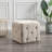 19-Inch Square Tufted Ottoman Footstool, Upholstered Cube Pouf With Button Tufting For Living Room, Bedroom (Multiple Fabrics)-1952717349