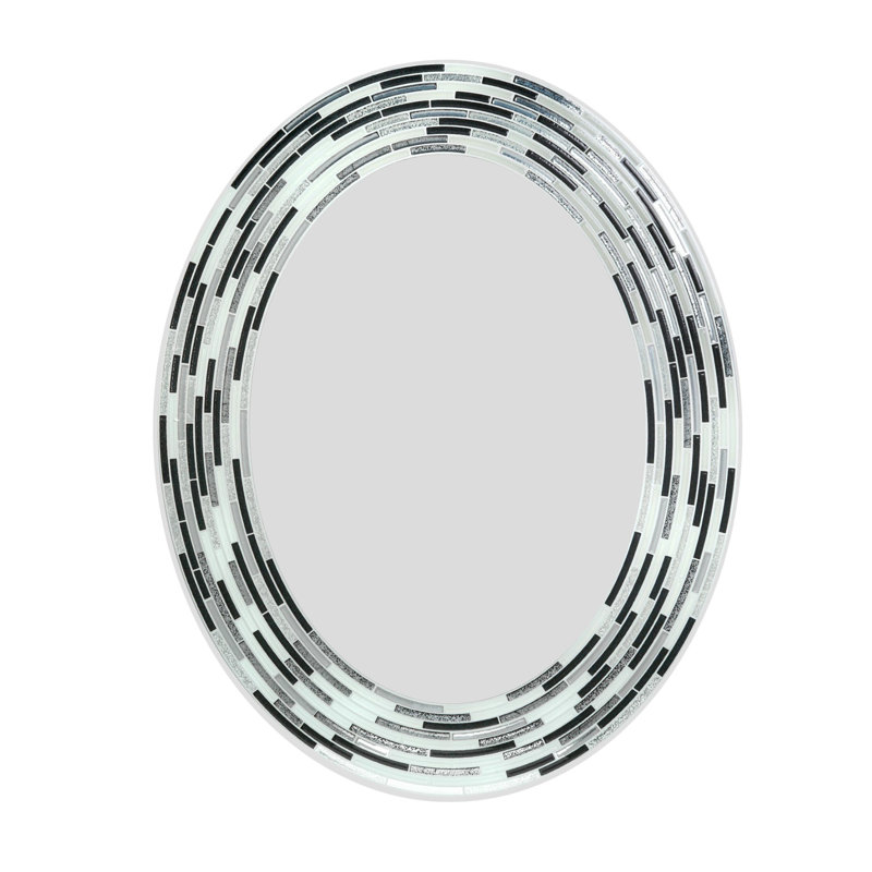 Ashong Mirror, 29" x 23", Charcoal, Oval