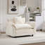 Fauteuils d'appoint modernes, fauteuil spacieux en chenille beige avec structure en bois pour la maison