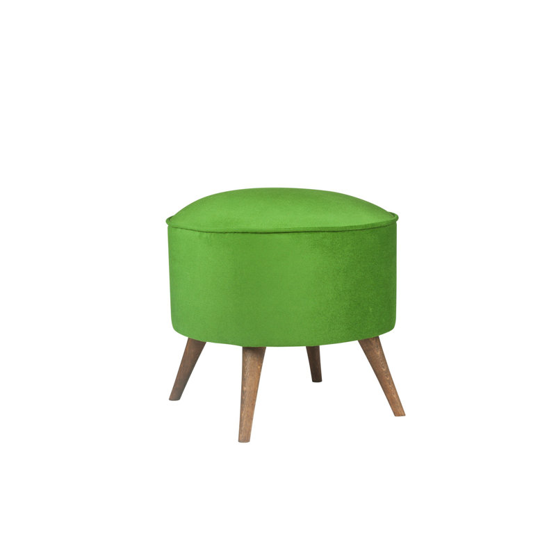 Élégant pouf vert avec structure en bois massif et tissu 100% polyester de 17,7 po x 17,7 po x 16,9 po | 32 sièges en mousse pour une assise confortable | Tissu facile à nettoyer et pieds en bois robuste | Parfait pour le salon et la chambre à coucher
