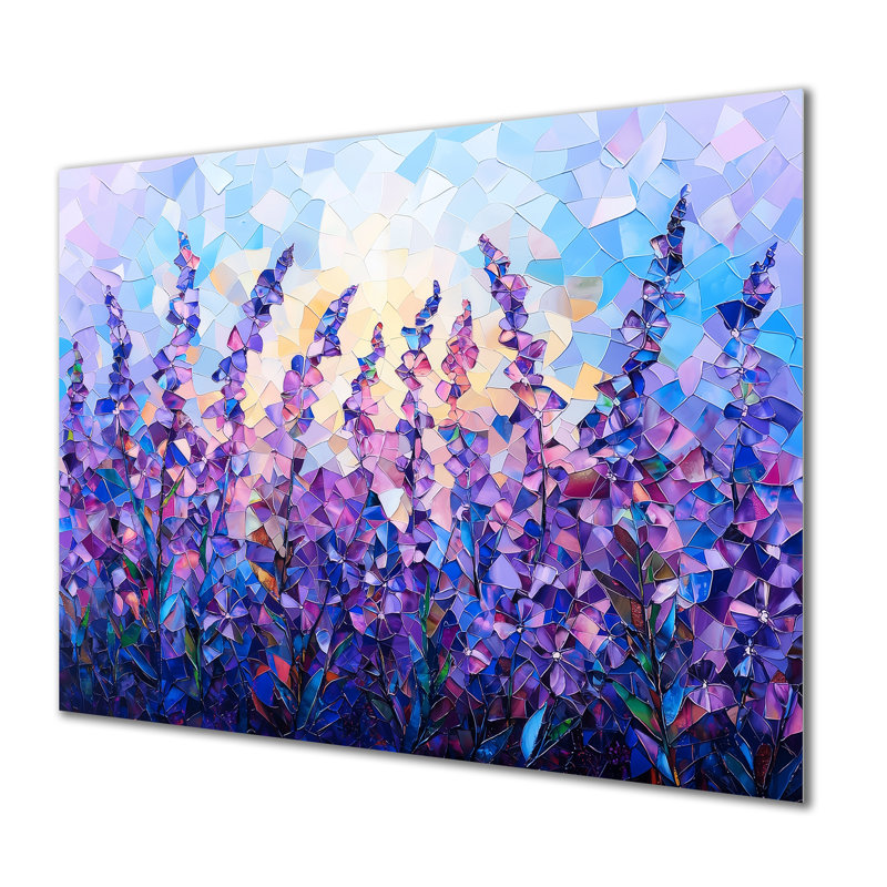 «Fantasy Field Of Lavender Field II - Violets», impression murale en métal, H 24 po x l 32 po x P 0,84 po