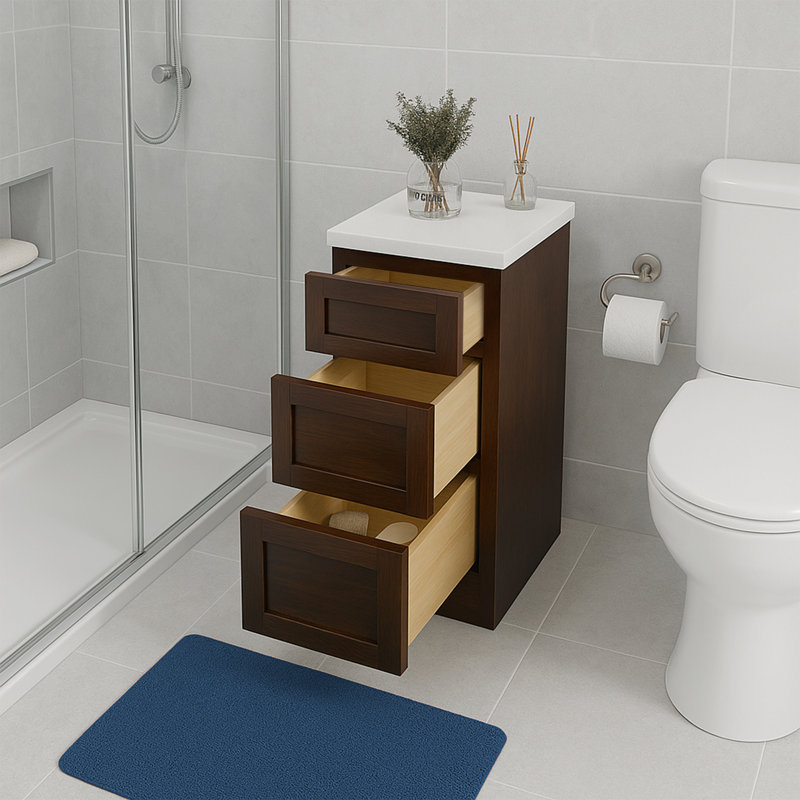 12'' Bathroom Vanity Base Only, Brown