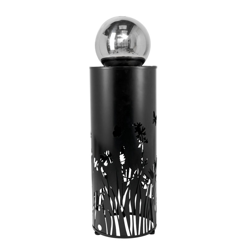38.58"H Metal Modern LED Fountain With Butterflies