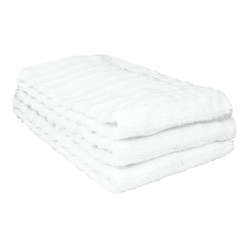 Cotton Waffle Dish Cloth Kitchen Towel, White