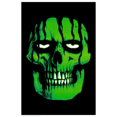  Zombie vert sous licence officielle - affiche non floquée Blacklight - 24 x 36 po - reproduction décorative - papier affiche - prête à encadrer