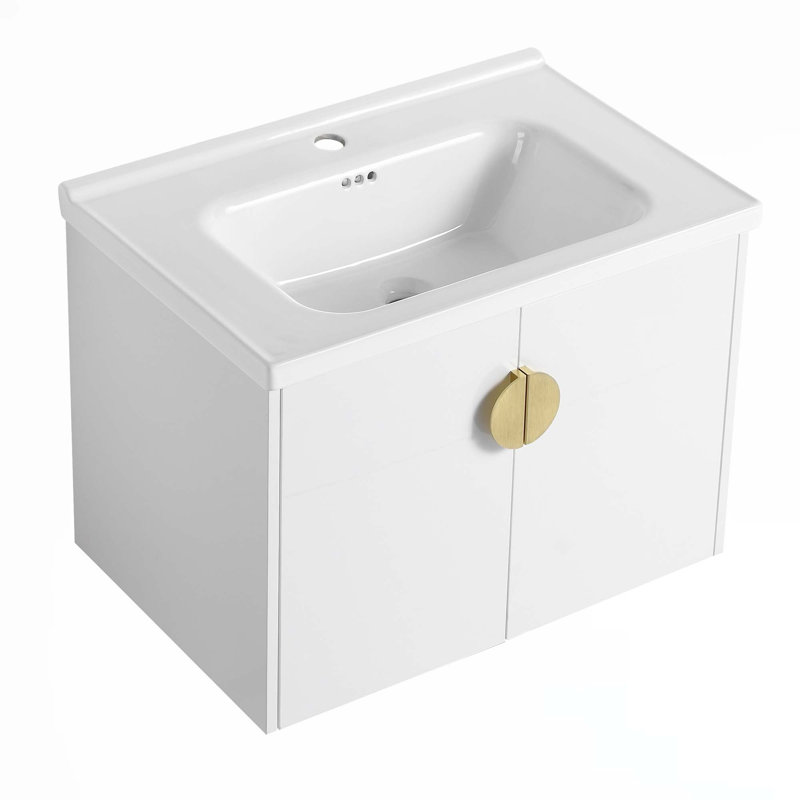 Meuble-lavabo à fermeture en douceur avec lavabo