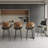 Retro 26.7'' PU Leather Upholstered Bar Stools with Walnut Backs & Seat and Metal Legs-1417010034