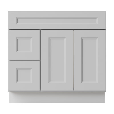 Ready-to-Assemble Solid Wood Shaker 36" Bathroom Vanity Base Cabinet Only – Countertop Not Included