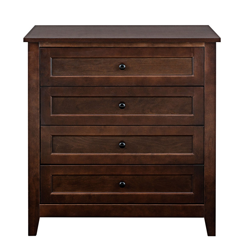 Armoire en bois avec commode à tiroirs Romessa, Auburn