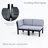 5 - Person Modular Patio Conversation Set with Cushions, 6-Piece Outdoor All-Weather Waterproof HIPS Sofa Seating Group, Gray-424651668