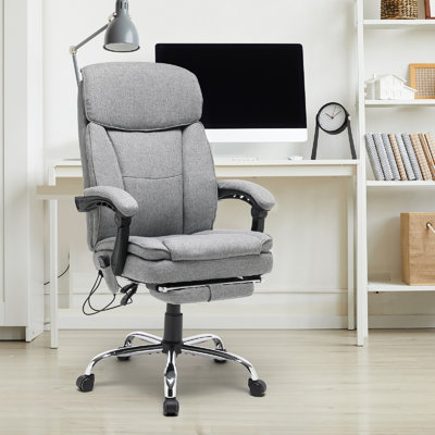 Junichiro Reclining Office Chair with Massage, Ergonomic Office Chair with Foot Rest by Inbox Zero