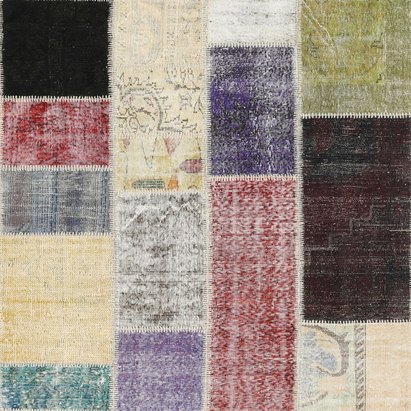 Tapis gris / blanc Lostant, Carré 8 pi