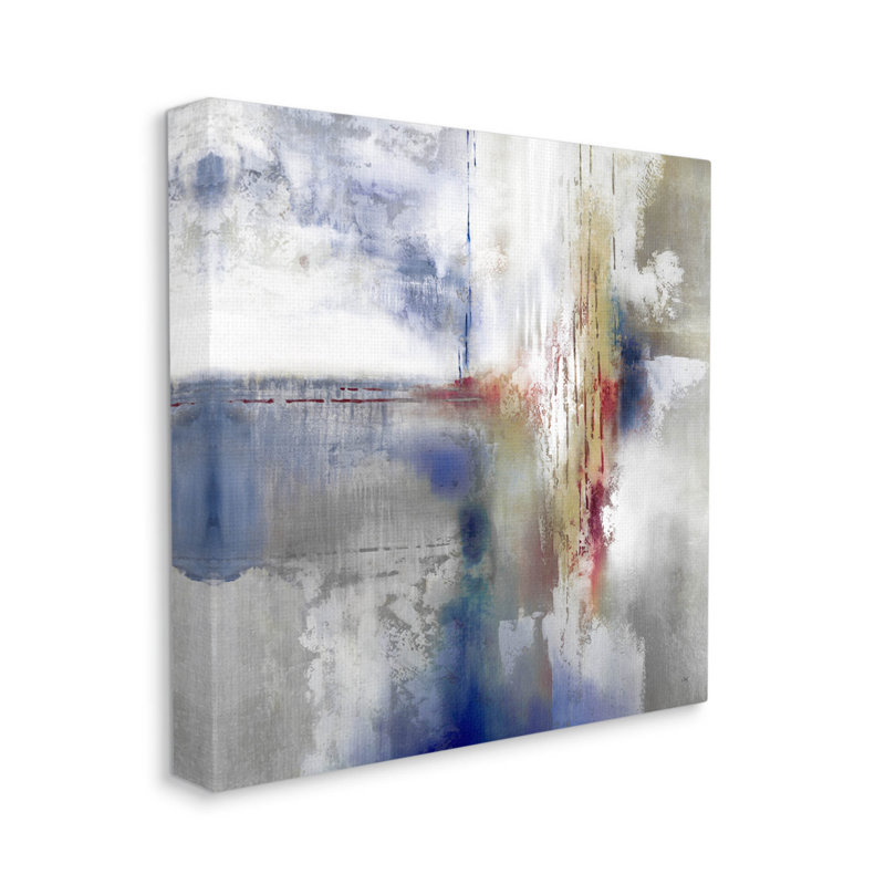 Abstract Brush Strokes Composition Canvas Wall Art, 24" x 24"