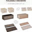 Commode 4 pièces pour chambre - Tiroirs en tissu et structure en acier, 3 rangements avec plateau en bois imitation érable, par For Entryway Radiance
