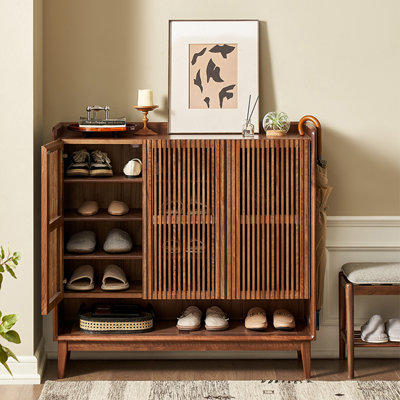 Fashionable Solid Wood Storage Shoe Cabinet