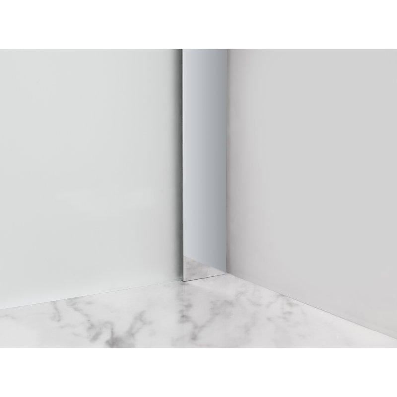 Belmore Hinged Frameless Shower Door, Chrome, Frosted