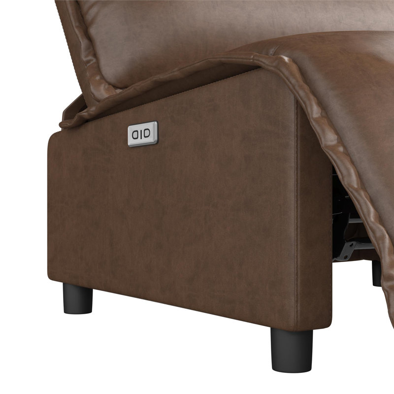 Fauteuil inclinable électrique Callum, cacao, similicuir, Cacao