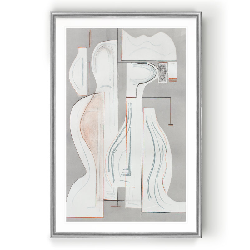 «Pottery Forms V», reproduction sur toile, H 30,5 po x l 42,5 po x P 1,5 po, Cadre argenté