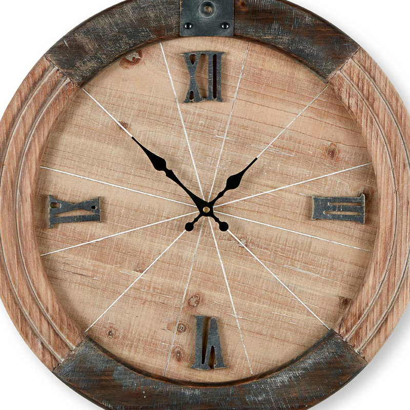 Deionta Wood Analog Wall Clock