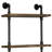 Rustic Side With Oak And Black And Two-door Compartment + Brown Spacious Storage Stable Frame