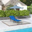 Chaise longue pliable, dossier inclinable à 4 positions, conception portable à trois volets et filet respirant pour la piscine, le camping et la randonnée - bleu marine-1223790426-1223790430