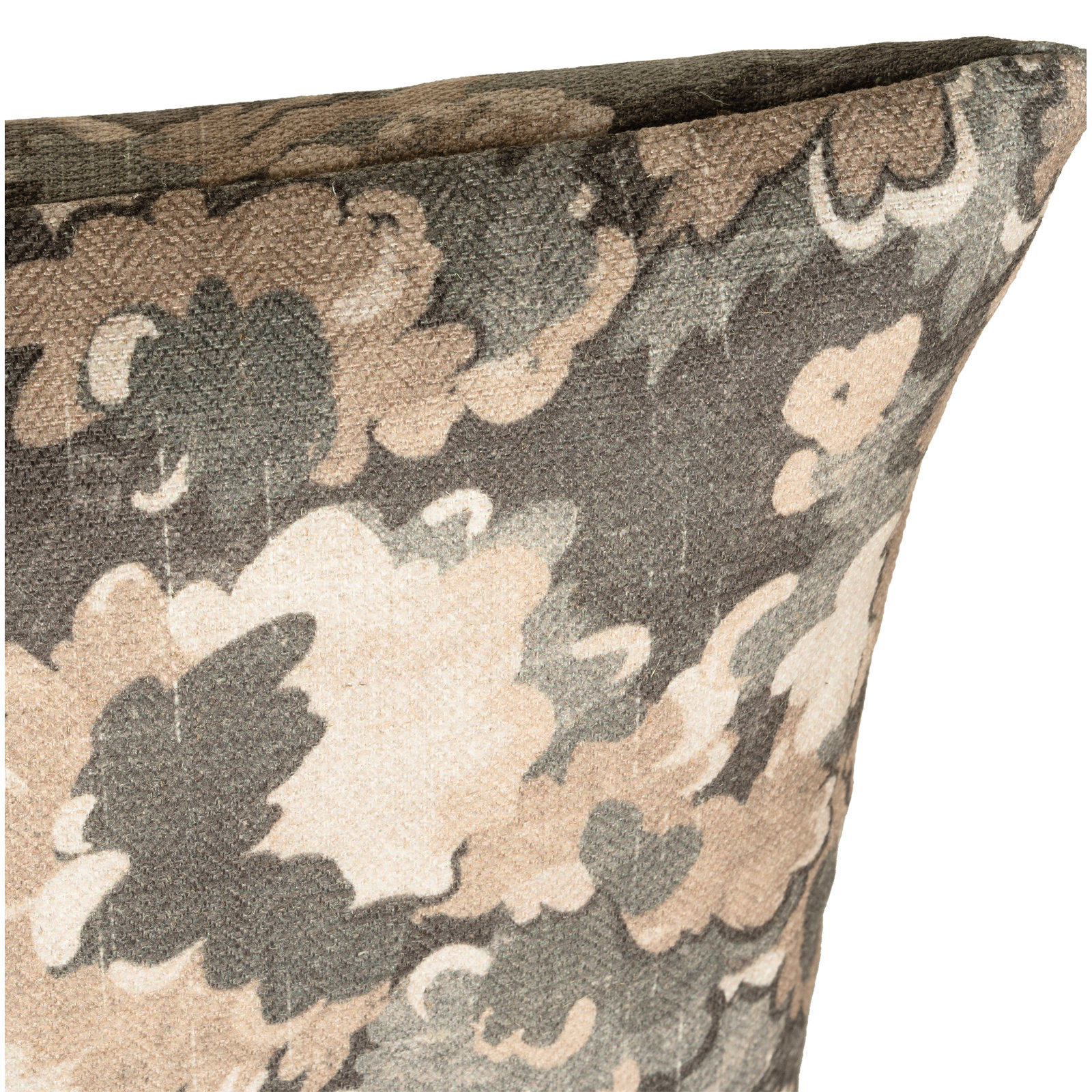  Cascade Abstract Botanical Accent Pillow, Square 16", Green, Polyester