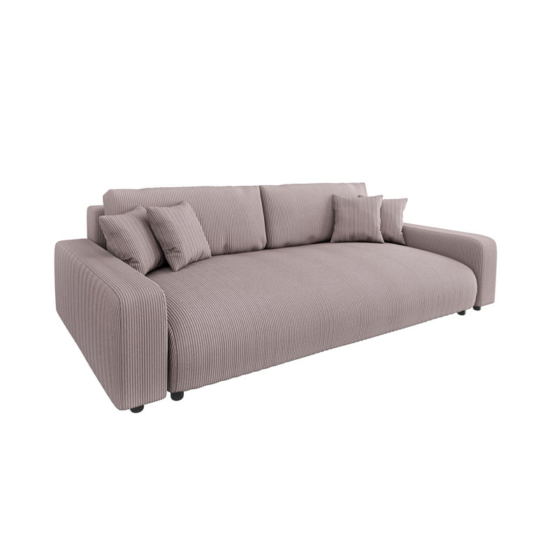6 Seater Corduroy Sofa Bed, Powder Pink
