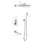 Douche murale avec pomme de pluie 10 po, nickel brossé, laiton robuste et acier inoxydable, douche agréable, système de tête de salle de bain, massage puissant et solide, luminaire-118088707