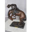 Statue en forme de serpent à sonnettes par Remington - Sculpture décorative antique fabriquée à la main L 16 po x l 13 po x H 22 po