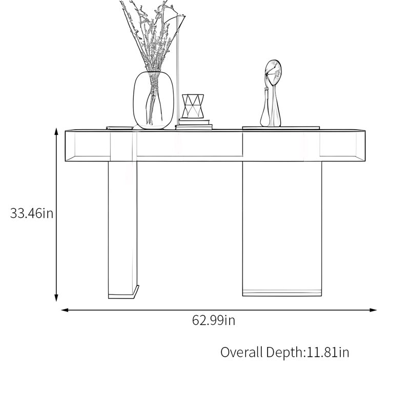 Console créative de style italien, H 33,46 po x l 62,99 po x P 11,81 po