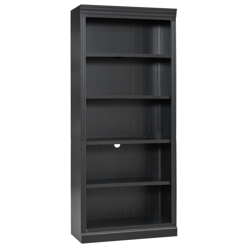 Bibliothèque de 83,4 po de hauteur, bibliothèque à 5 niveaux avec tablettes de rangement réglables, Noir