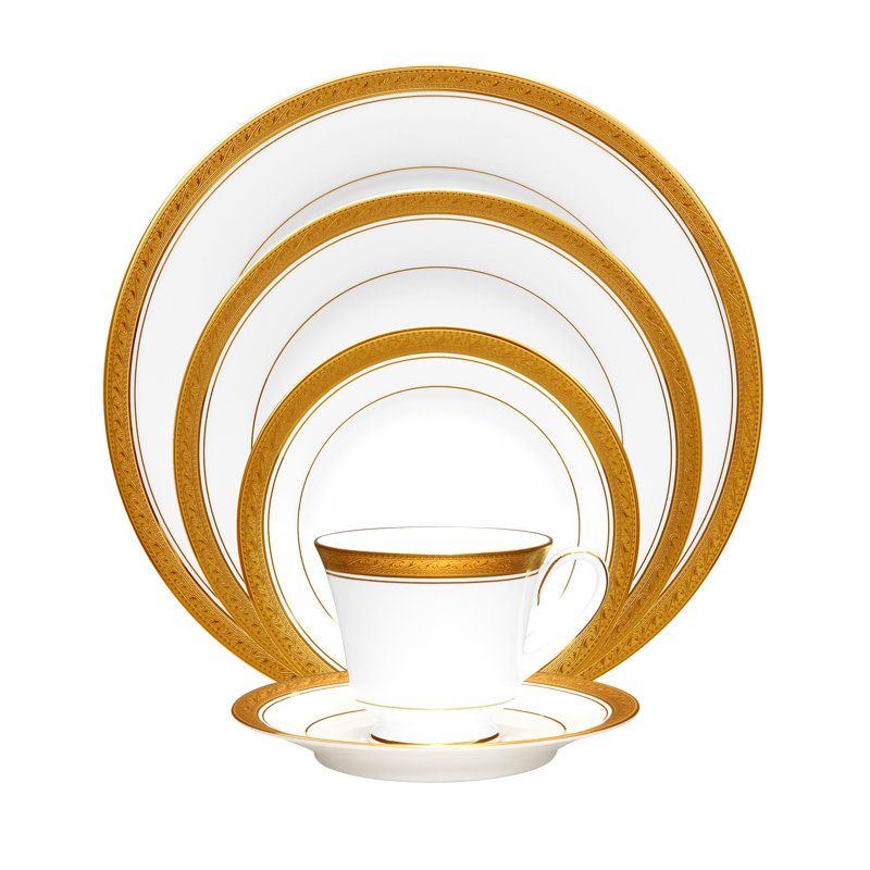 Couvert individuel 5 pièces Noritake Crestwood, Or