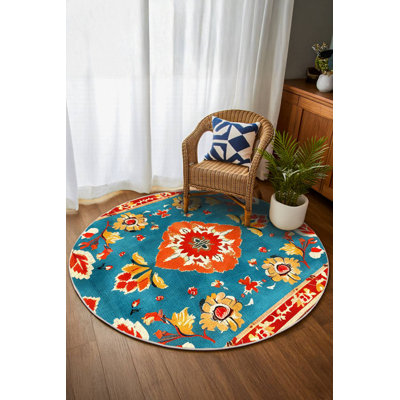 Arathorn Collection Digital Print Cotton-Polyester Blend Rug