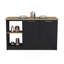Îlot de cuisine avec grand comptoir, tablettes de rangement ouvertes et armoire à deux portes-1215392056