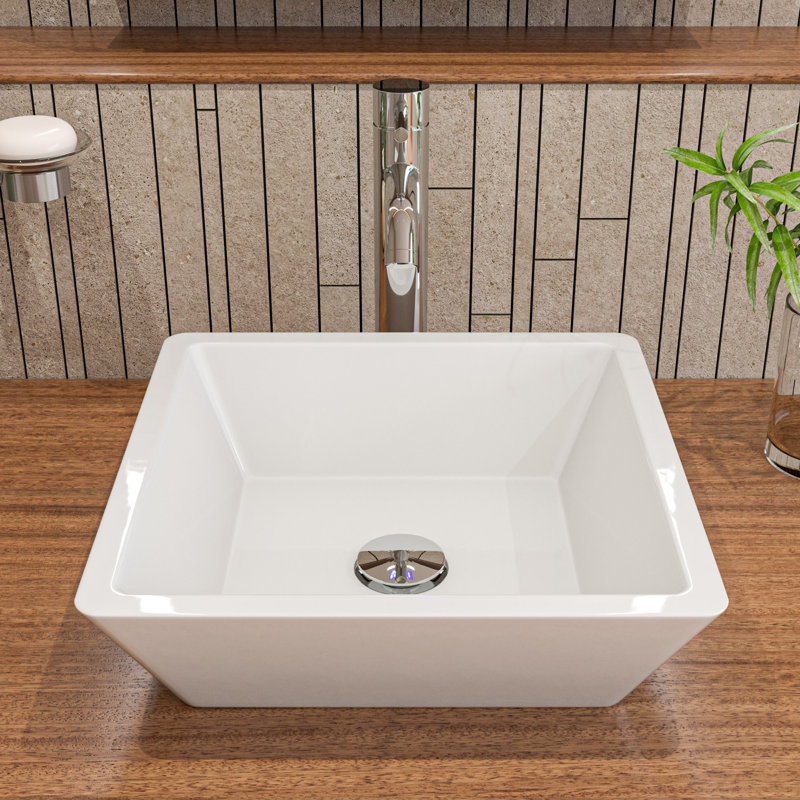 Lavabo vasque de salle de bain carré blanc