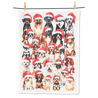 Dog Line Up In Hats Kitchen Towel