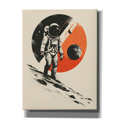 Art mural sur toile «Logo Sapce Vintage Black And Orange» par Winart Porter