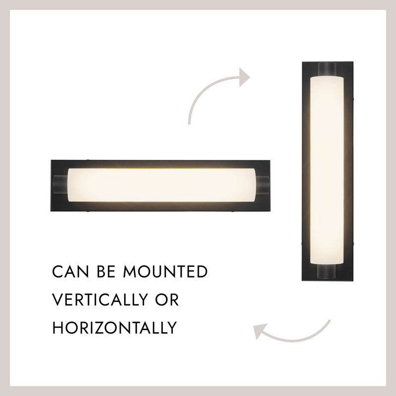 Charleston 19-in Black dimmable LED Bathroom Vanity Light, Matte Black