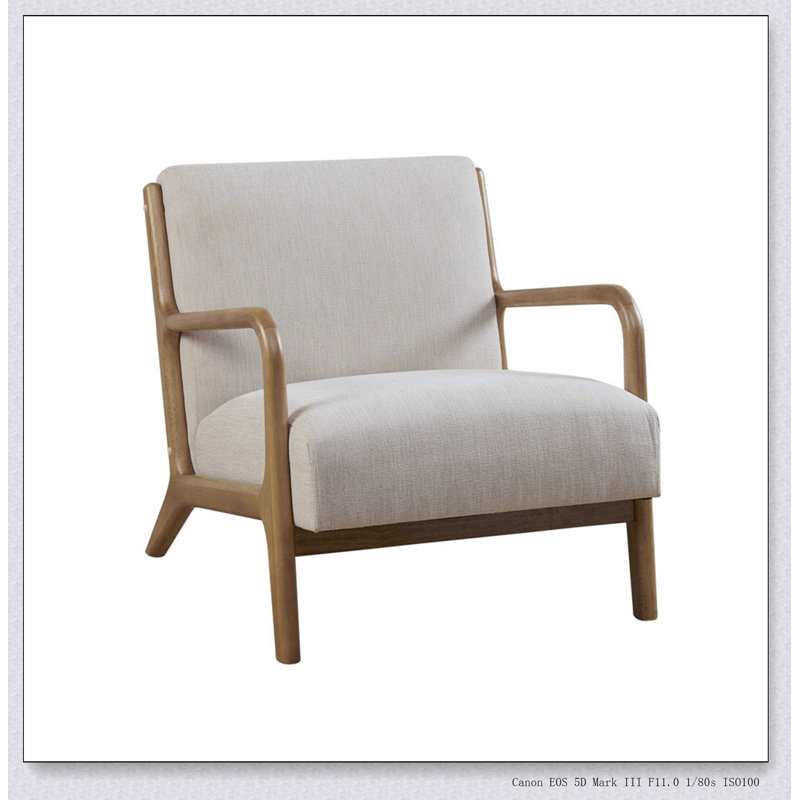 Fauteuil crème en polyester avec 4 pieds