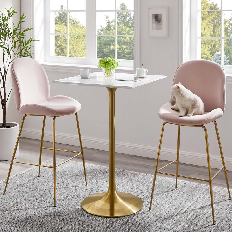 Lippa 28" Square Bar Table, Gold