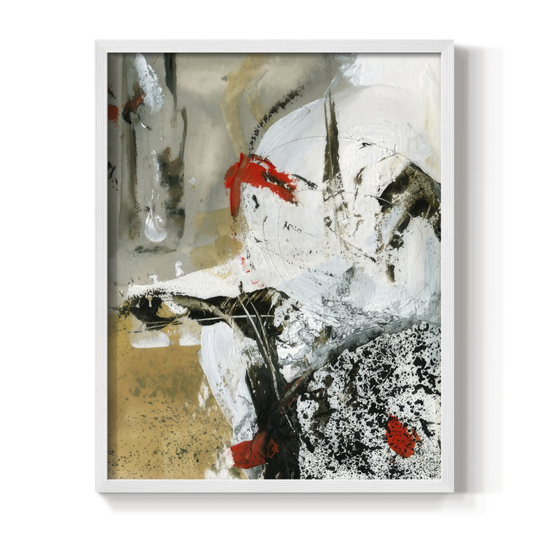 «Moon To Earth I», H 11 po x l 9 po, Blanc