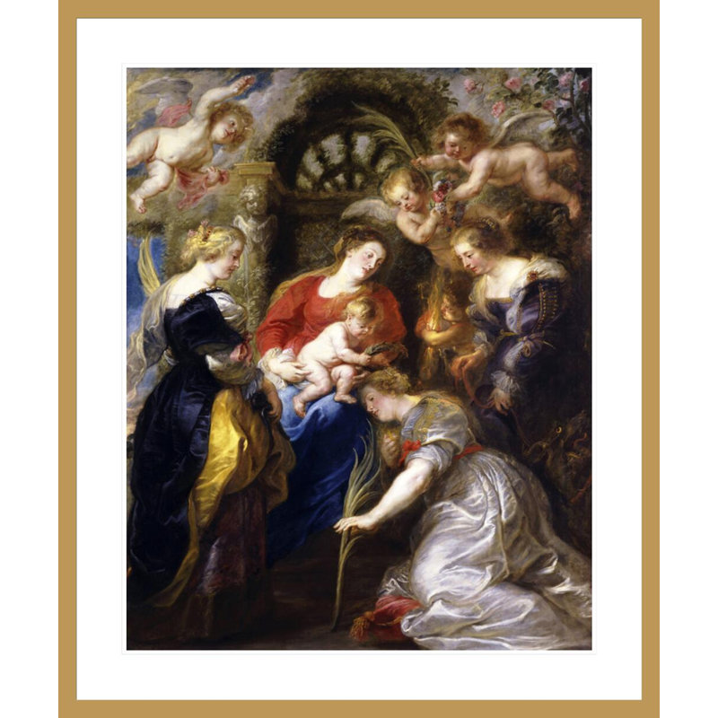 Couronnement de Sainte-Catherine par Peter Paul Rubens, impression giclée encadrée, 39,97 po H x 33,5 po L