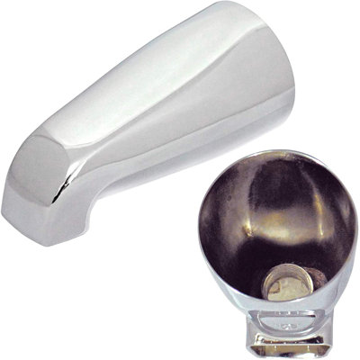 Tub Spout Threads To 1/2 Inch IPS, 5-1/4 Inch Length, Chrome Finish