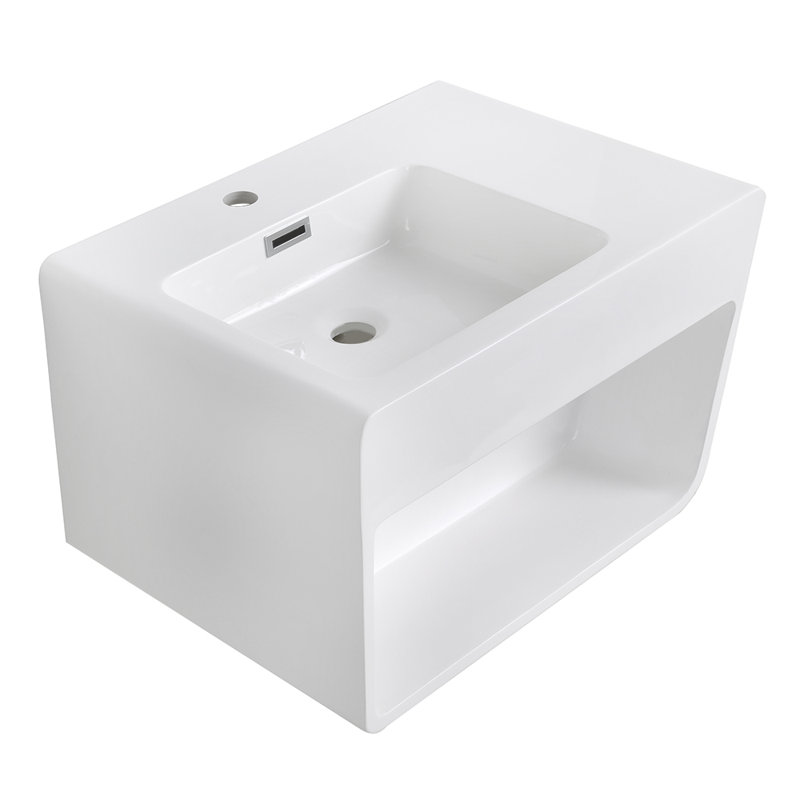 Meuble-lavabo mural simple en résine à surface solide 23,6 po