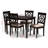 Lebanon 5-Pc Solid Wood Dining Set in Sand Fabric and Brown Wood, 37.4'' H X 18.1'' W X 20.3'' D-1680112949-1680112939