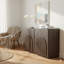 Buffet 64 po courbé avec portes arquées symétriques pour salon, bar et cuisine (ensemble de 2)-691086237