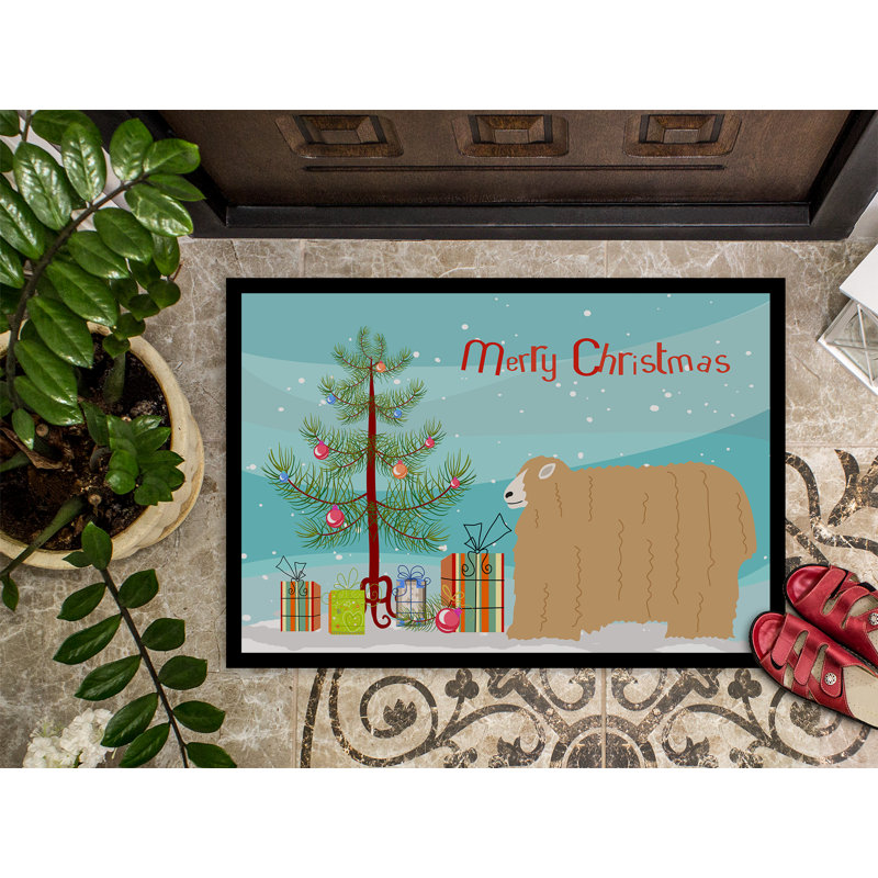 Tapis de noël pour l’extérieur antidérapant lincoln spennymoor ovins, Rectangle 2 pi x 3 pi