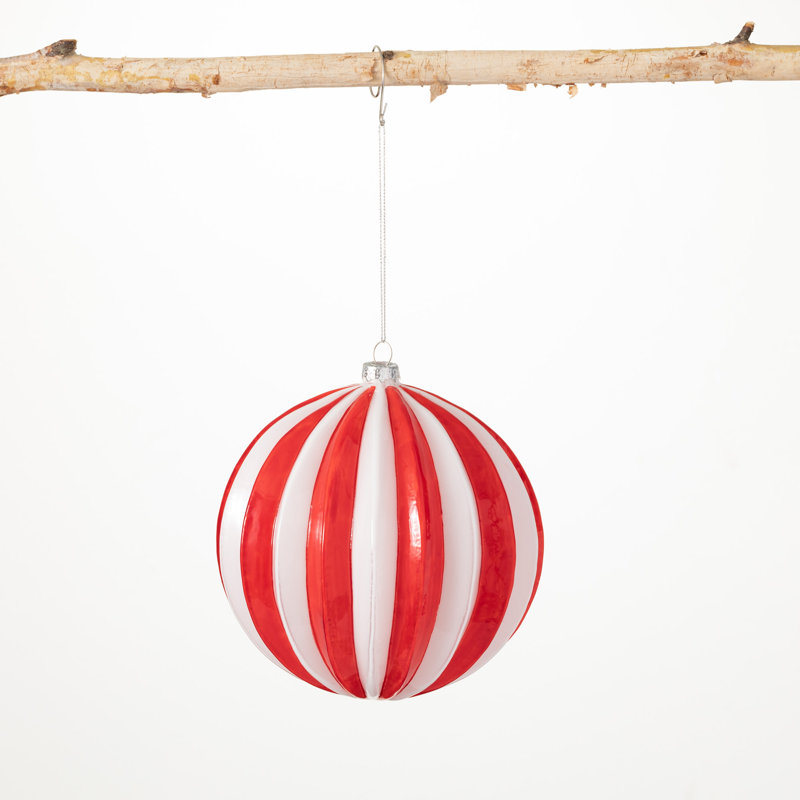 Ornement boule rayée bonbon Candy