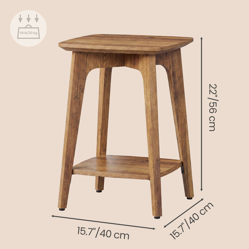 Table de bout carrée, Brun miel