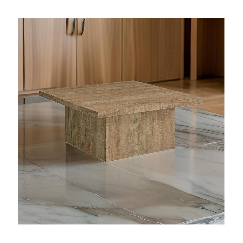  Zet 36 Inch Square Coffee Table Modern Mango Brown